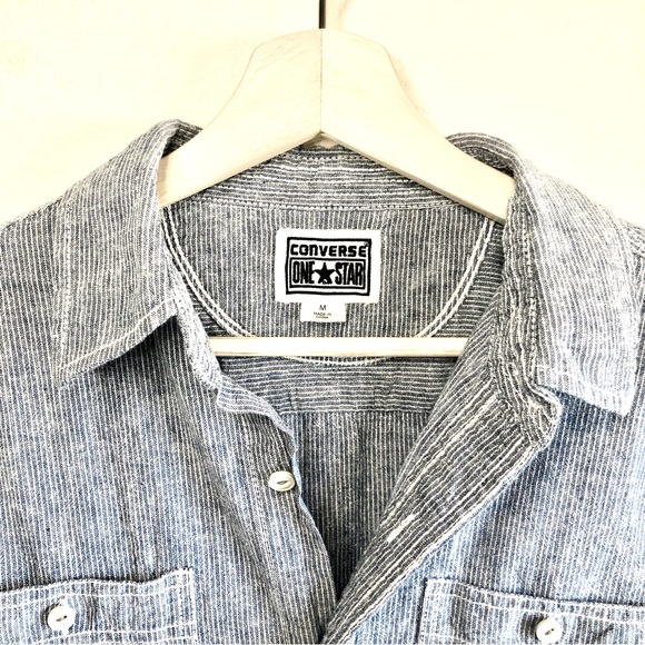 Converse One Star Striped Button Down, M - Picture 2 of 10